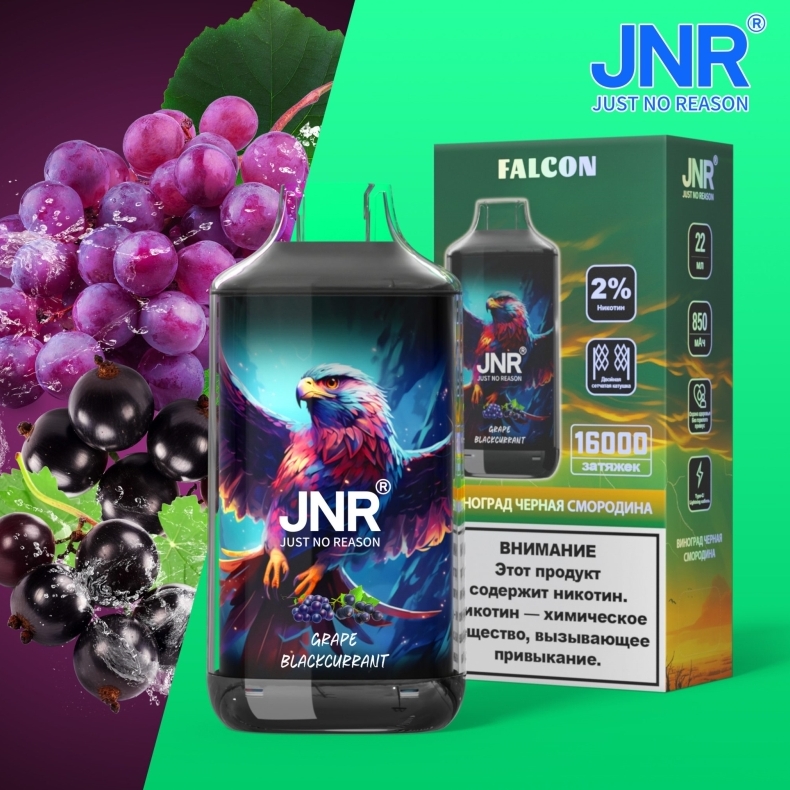 The Enduring All-Rounder: An Ode to the JNR FALCON 16000 Puffs in Grape Blackcurrant